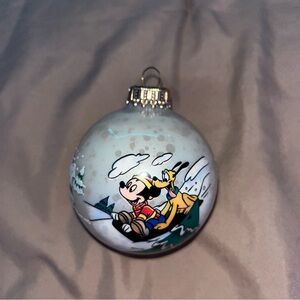 Vintage Christmas by Krebs Mickey & Pluto Glass Christmas Bulb Ornament